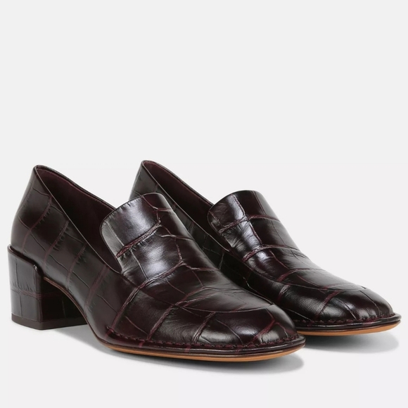 Vince Millie Leather Heeled Loafer - Picture 1 of 8